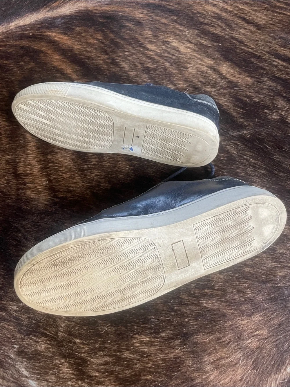 Men's Navy Leather Casual Sneakers - Comfort Low-Top